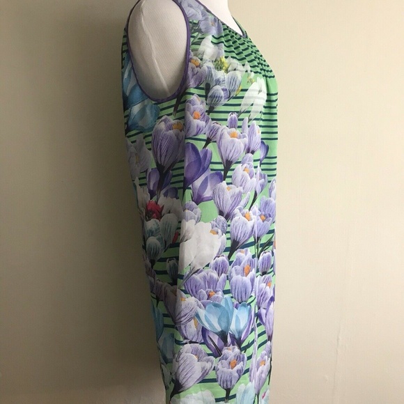 SALE!! EUC! Dream Daily Women's Sz Medium Floral Green/Purple Lightweight Dress - Picture 3 of 12